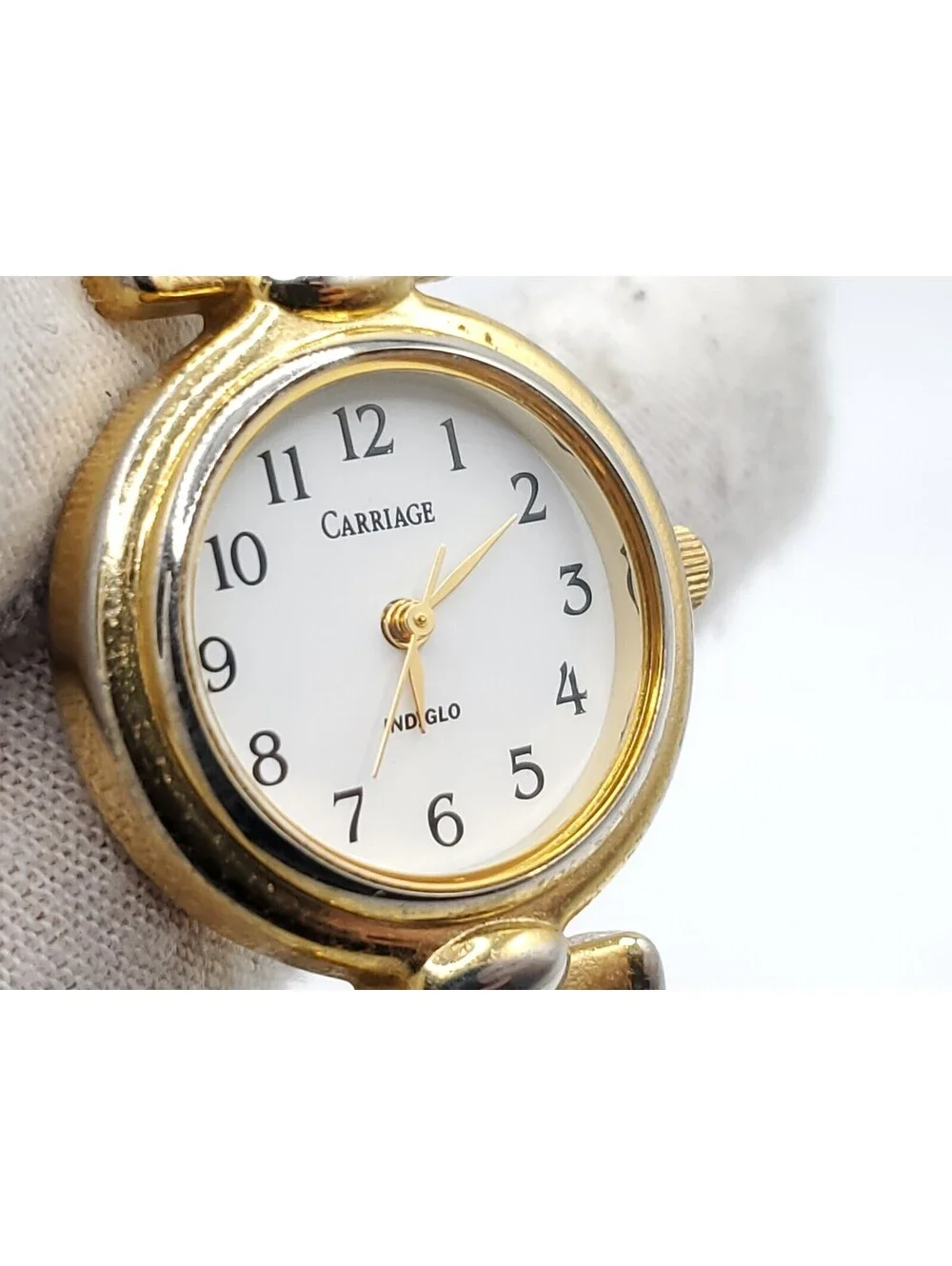 Carriage By Timex Indiglo Womens Watch New Battery Two-Tone White Dial 24mm